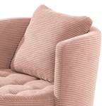 Fauteuil Timboan Velours côtelé Poppy: Rose - Avec repose-pieds