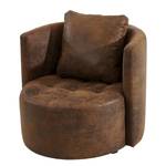 Fauteuil Timboan Microfibre Goda: Marron chocolat - Avec repose-pieds