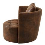 Fauteuil Timboan Microvezel Goda: Chocoladebruin - Met hocker