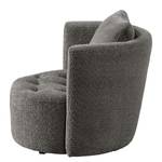 Fauteuil Timboan Tissu Bouclé Abby: Anthracite - Avec repose-pieds