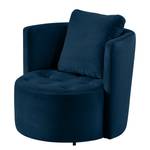 Fauteuil Timboan Velours Blonda: Marineblauw - Met hocker