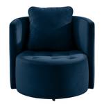 Sessel Timboan Samt Blonda: Marineblau - Mit Hocker