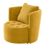 Fauteuil Timboan Velours côtelé Poppy: Jaune - Avec repose-pieds