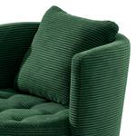 Fauteuil Timboan Velours côtelé Poppy: Vert sapin - Avec repose-pieds