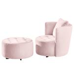 Fauteuil Timboan Velours Blonda: Oud pink - Met hocker