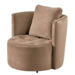 Fauteuil Timboan Velours Blonda: Taupe - Avec repose-pieds