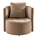 Fauteuil Timboan Velours Blonda: Taupe - Met hocker