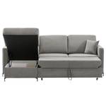 Ecksofa Engele mit Longchair Microfaser Sole: Hellgrau