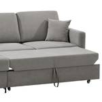 Ecksofa Engele mit Longchair Microfaser Sole: Hellgrau