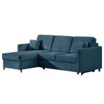 Hoekbank Engele met chaise longue Velours Onoli: Marineblauw