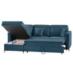 Hoekbank Engele met chaise longue Velours Onoli: Marineblauw