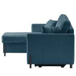 Hoekbank Engele met chaise longue Velours Onoli: Marineblauw