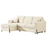 Ecksofa Engele mit Longchair Samt Onoli: Beige