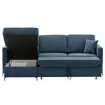 Hoekbank Engele met chaise longue Microvezel Sole: Donkerblauw