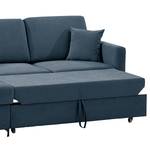 Hoekbank Engele met chaise longue Microvezel Sole: Donkerblauw