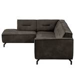 Ecksofa Brenica mit Ottomane Microfaser Bice: Fango - Ottomane davorstehend links