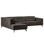 Ecksofa Brenica mit Ottomane Microfaser Bice: Fango - Ottomane davorstehend links