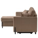 Ecksofa Engele mit Longchair Samt Onoli: Braun