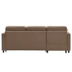 Hoekbank Engele met chaise longue Velours Onoli: Bruin