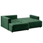 Divano con chaise longue Karkum Velluto Blonda: verde abete - Longchair preimpostata a sinistra