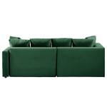 Divano con chaise longue Karkum Velluto Blonda: verde abete - Longchair preimpostata a sinistra