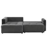 Ecksofa Karkum mit Longchair Microfaser Sole: Graphit - Longchair davorstehend links