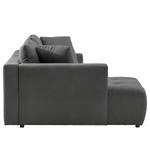 Ecksofa Karkum mit Longchair Microfaser Sole: Graphit - Longchair davorstehend links