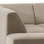 Ecksofa Makata mit Ottomane Microfaser Sole: Taupe