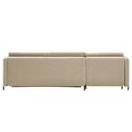 Ecksofa Ulanula mit Schlaffunktion Webstoff Cieli: Beige - Ecke davorstehend links