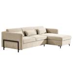 Ecksofa Ulanula mit Schlaffunktion Webstoff Cieli: Beige - Ecke davorstehend rechts