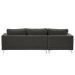 Ecksofa Aniaro Webstoff Maila: Anthrazit - Longchair davorstehend links - Aluminium