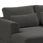 Ecksofa Aniaro Webstoff Maila: Anthrazit - Longchair davorstehend links - Aluminium