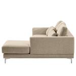 Ecksofa Aniaro Webstoff Maila: Beige - Longchair davorstehend rechts - Aluminium