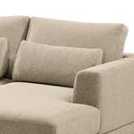 Ecksofa Aniaro Webstoff Maila: Beige - Longchair davorstehend rechts - Aluminium