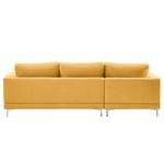 Ecksofa Aniaro Webstoff Maila: Gelb - Longchair davorstehend links - Aluminium