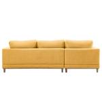 Ecksofa Aniaro Webstoff Maila: Gelb - Longchair davorstehend links - Buche