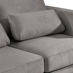 Ecksofa Aniaro Samt Onoli: Rauchgrau - Longchair davorstehend links - Aluminium