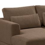 Ecksofa Aniaro Webstoff Maila: Braun - Longchair davorstehend links - Aluminium