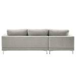 Ecksofa Aniaro Webstoff Maila: Hellgrau - Longchair davorstehend links - Aluminium