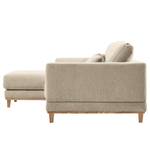 Ecksofa Aniaro Webstoff Maila: Beige - Longchair davorstehend links - Buche