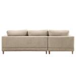 Ecksofa Aniaro Webstoff Maila: Beige - Longchair davorstehend links - Buche