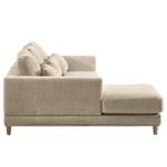 Ecksofa Aniaro Webstoff Maila: Beige - Longchair davorstehend links - Buche