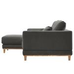 Ecksofa Aniaro Webstoff Maila: Anthrazit - Longchair davorstehend links - Buche