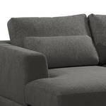 Ecksofa Aniaro Webstoff Maila: Anthrazit - Longchair davorstehend links - Buche