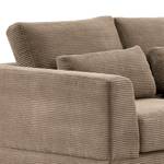 Ecksofa Aniaro Cordstoff Poppy: Taupe - Longchair davorstehend rechts - Aluminium