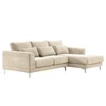 Ecksofa Aniaro Cordstoff Poppy: Beige  - Longchair davorstehend rechts - Aluminium