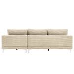 Ecksofa Aniaro Cordstoff Poppy: Beige  - Longchair davorstehend rechts - Aluminium