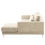 Ecksofa Aniaro Cordstoff Poppy: Beige  - Longchair davorstehend rechts - Aluminium