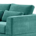 Hoekbank Aniaro Corduroy Poppy: Turquoise - Longchair vooraanzicht links - Aluminium