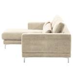 Hoekbank Aniaro Corduroy Poppy: Beige - Longchair vooraanzicht links - Aluminium